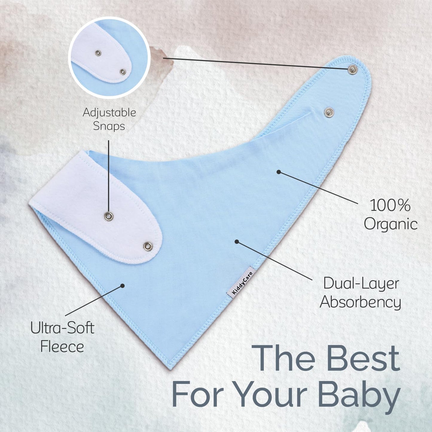 Baby Bibs for Drooling and Teething Baby Girls/Boys | Bandana Bibs for Eating, Washable Bibs for Newborn Babies | Organic Cotton Bibs for Infants, Feeding Bibs Waterproof 8|Pack