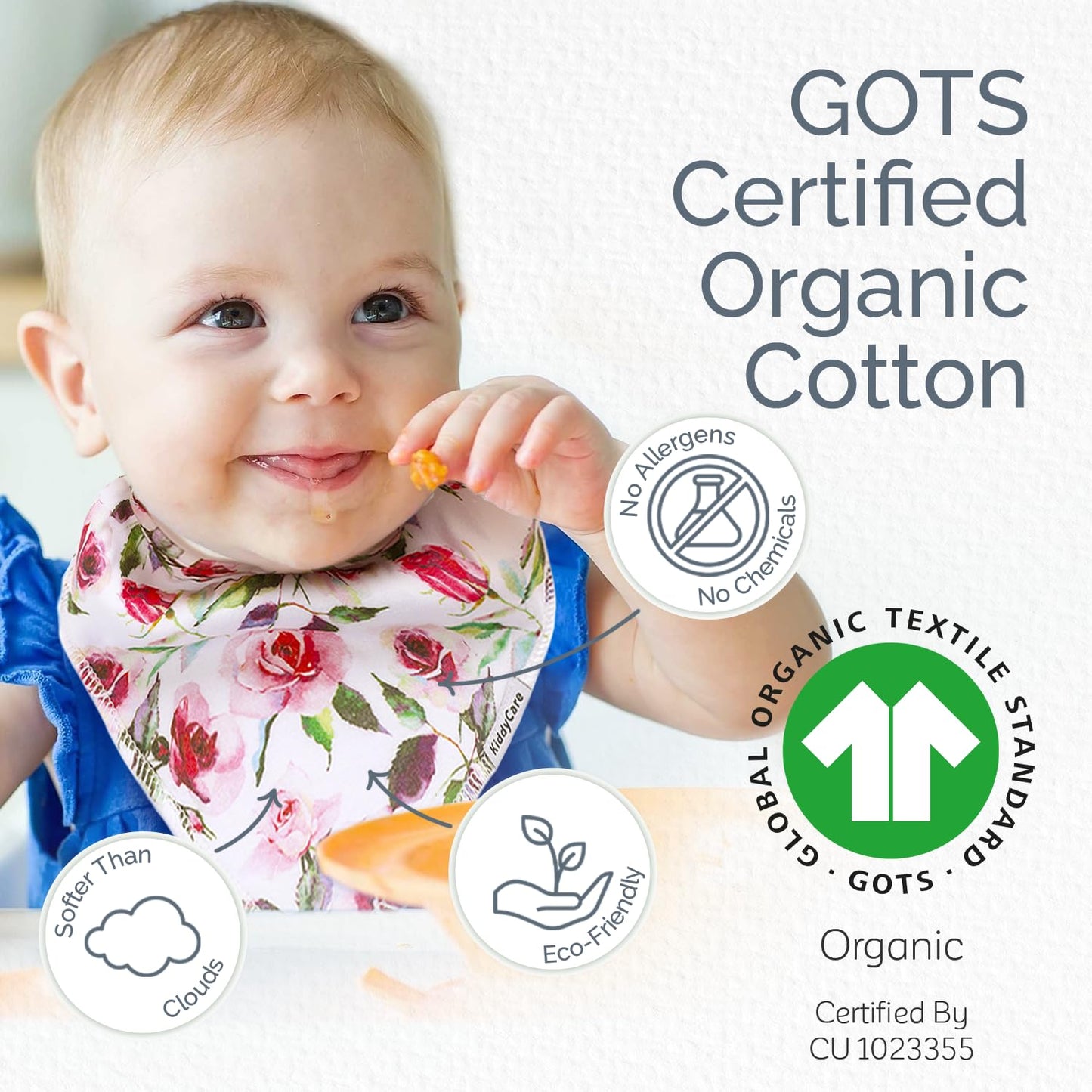 Baby Bibs for Drooling and Teething Baby Girls/Boys | Bandana Bibs for Eating, Washable Bibs for Newborn Babies | Organic Cotton Bibs for Infants, Feeding Bibs Waterproof 8|Pack